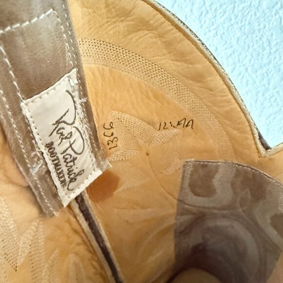 Rod Patrick Mens Cowboy Boots 12.5AA Antique Mocha Bison Brown Western Blunt Toe - Picture 10 of 12